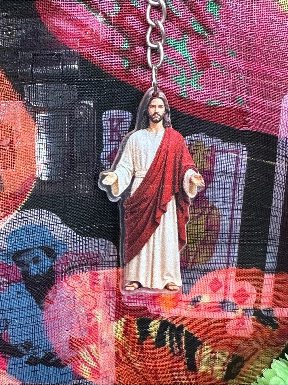 Jesus & Virgin Mary Acrylic Keychain Set – Religious Gift